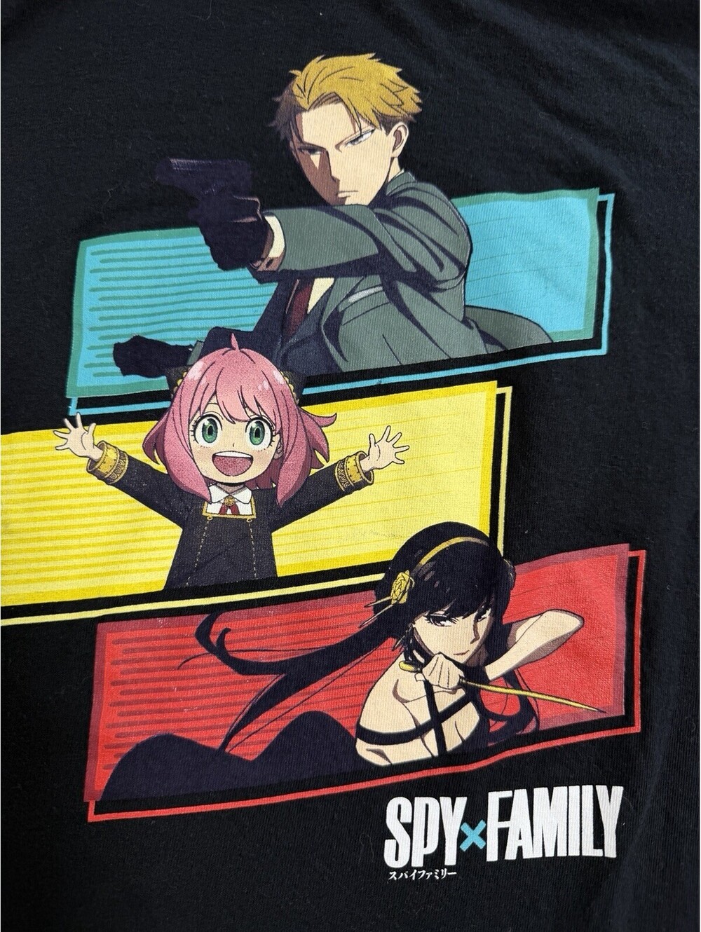Spy x Family Anime Graphic T-Shirt Black Unisex Size Medium Crunchyroll